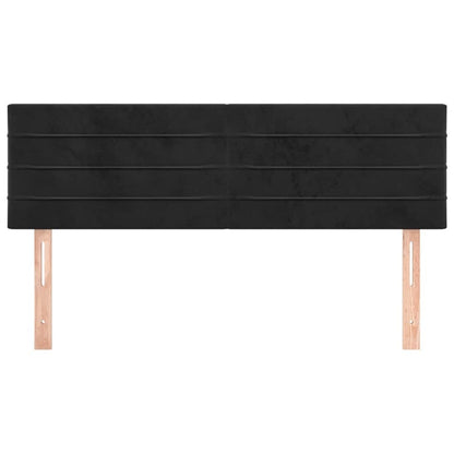 Kopfteile 2 Stk. Schwarz 72x5x78/88 cm Samt
