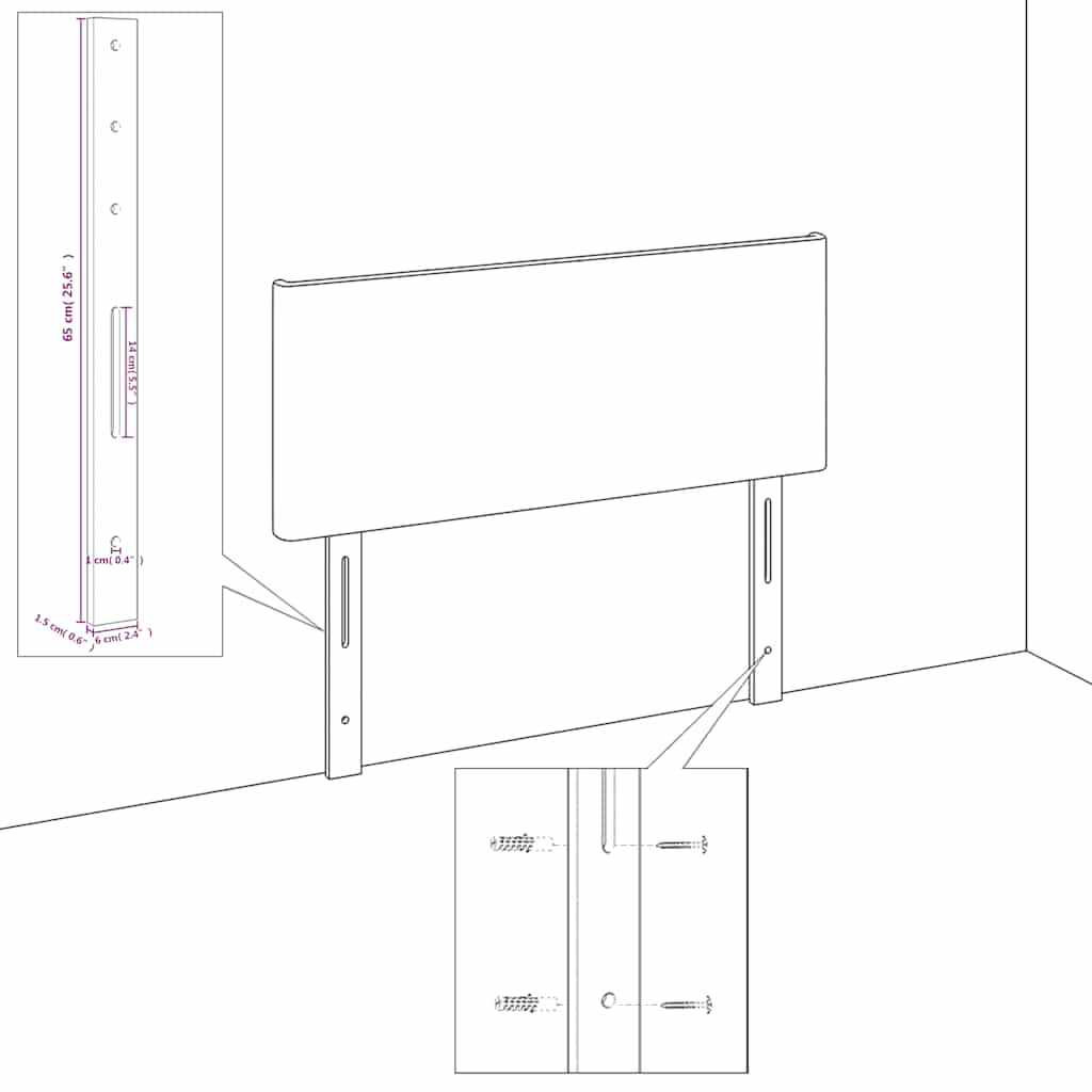 Kopfteil Dunkelblau 100x5x78/88 cm Samt