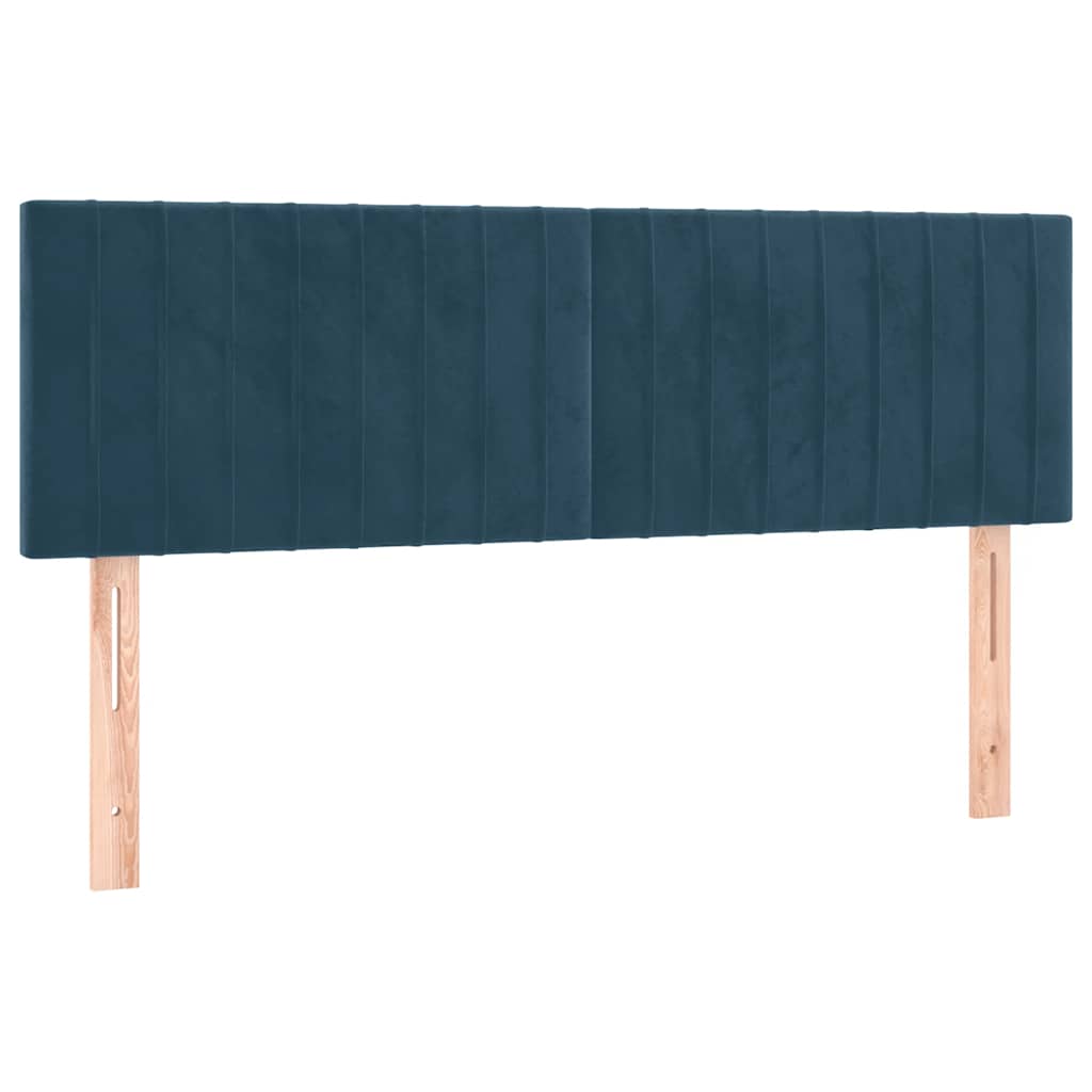Kopfteile 2 Stk. Dunkelblau 72x5x78/88 cm Samt