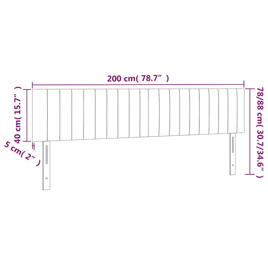 Kopfteile 2 Stk. Dunkelblau 100x5x78/88 cm Samt