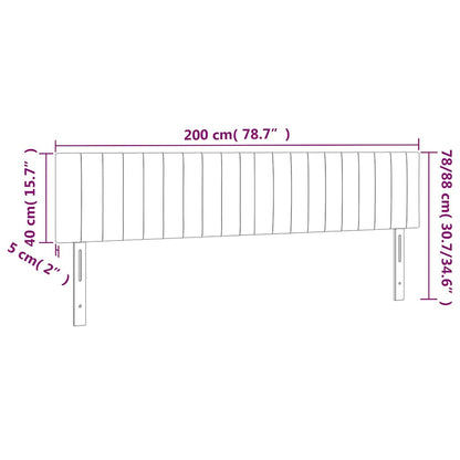Kopfteile 2 Stk. Dunkelblau 100x5x78/88 cm Samt