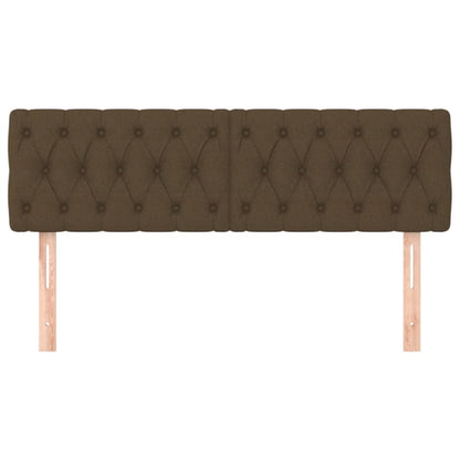 Kopfteile 2 Stk. Dunkelbraun 80x7x78/88 cm Stoff