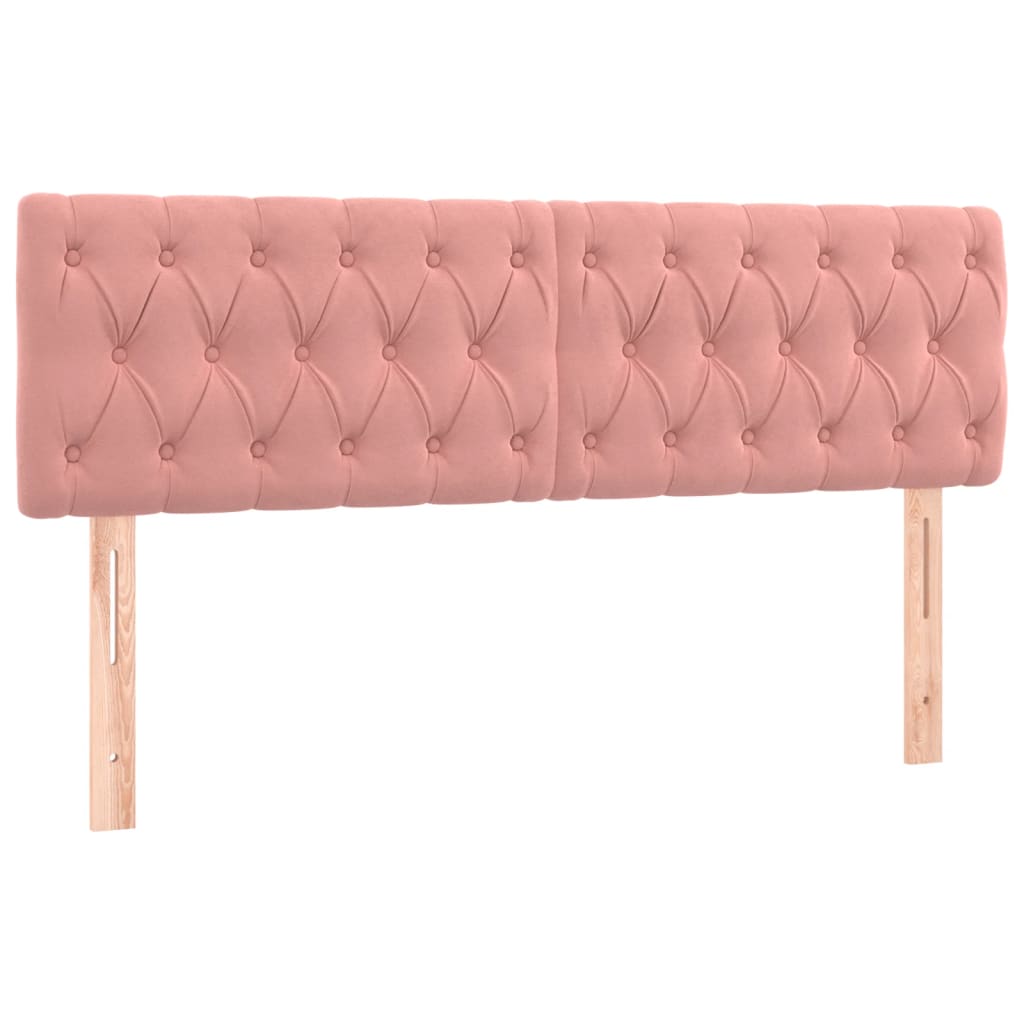 Kopfteile 2 Stk. Rosa 80x7x78/88 cm Samt