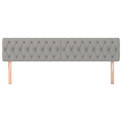 Kopfteile 2 Stk. Hellgrau 90x7x78/88 cm Stoff