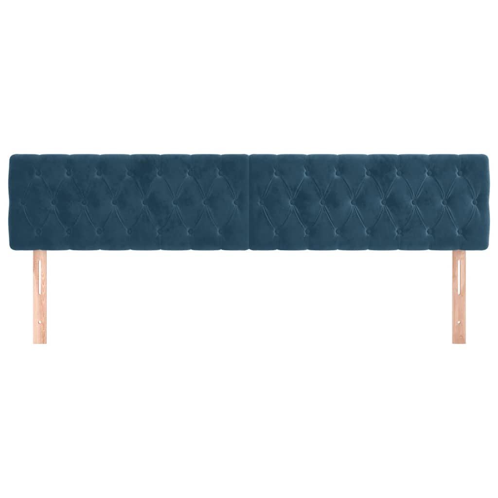 Kopfteile 2 Stk. Dunkelblau 90x7x78/88 cm Samt
