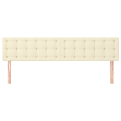 Kopfteile 2 Stk. Creme 100x5x78/88 cm Kunstleder