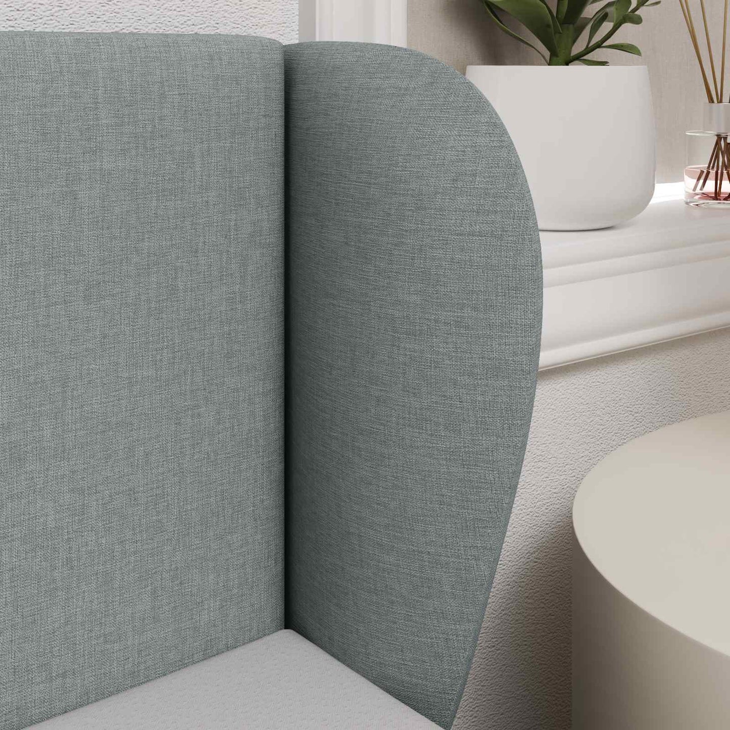 Kopfteil Ohr Hellgrau 40 x 23 x 6 cm Stoff