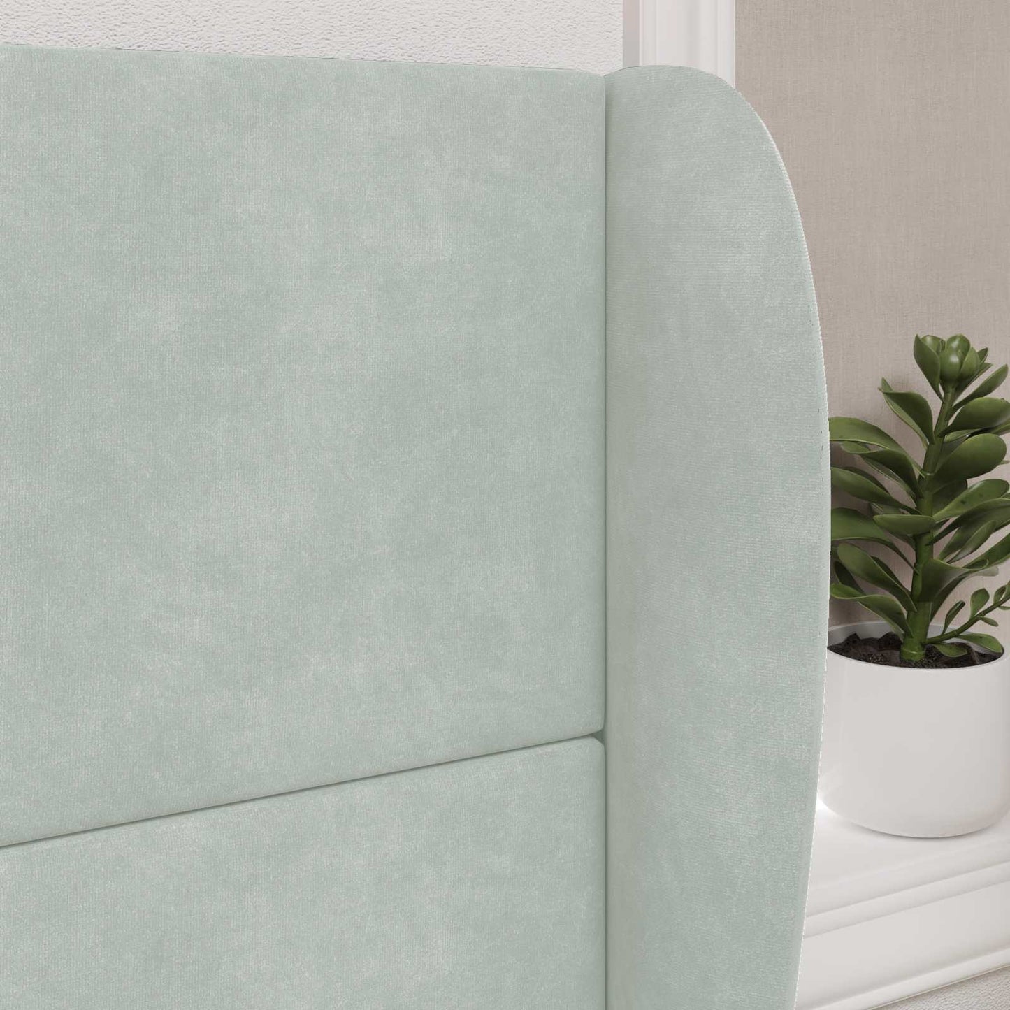 Kopfteil Ohr Hellgrau 80 x 23 x 6 cm Samt