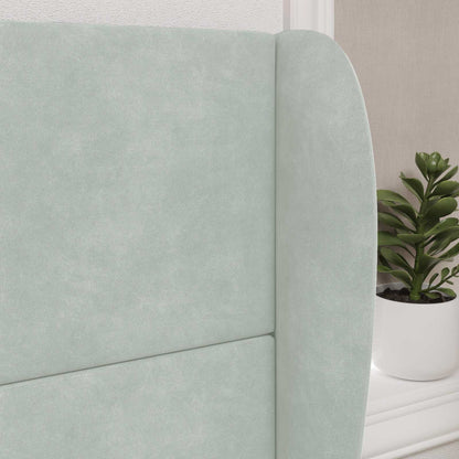 Kopfteil Ohr Hellgrau 80 x 23 x 6 cm Samt