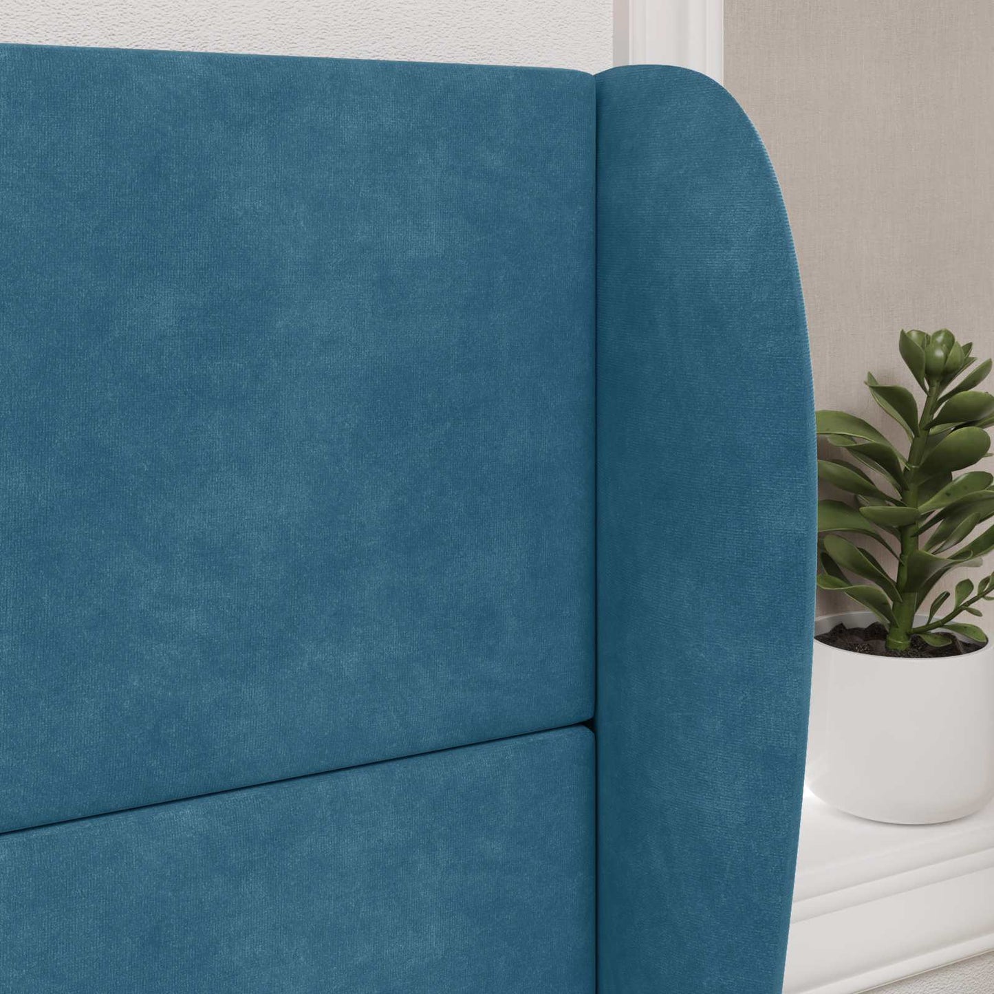 Kopfteil Ohr Blau 80 x 23 x 6 cm Samt