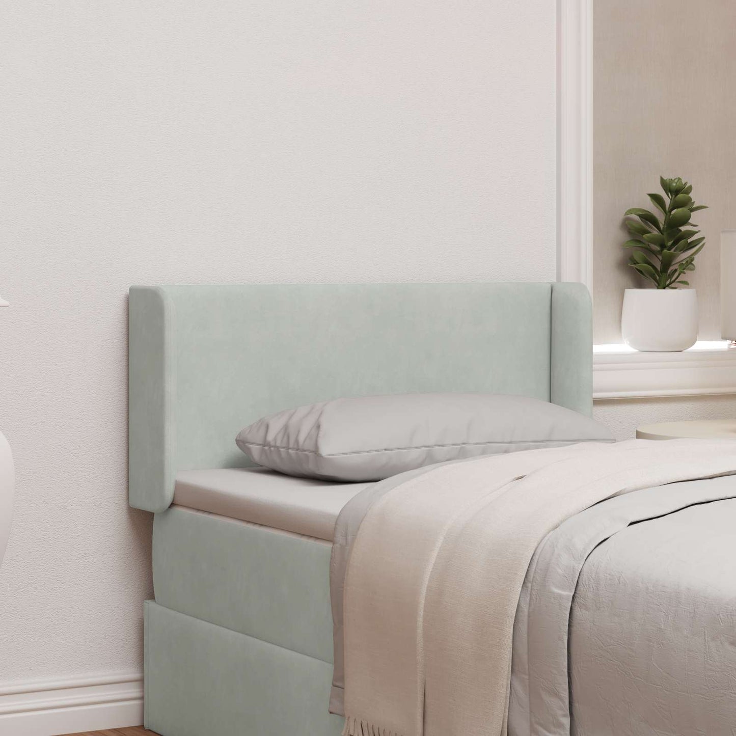 Kopfteil Ohr Hellgrau 40,5 x 40,5 x 4 cm Samt