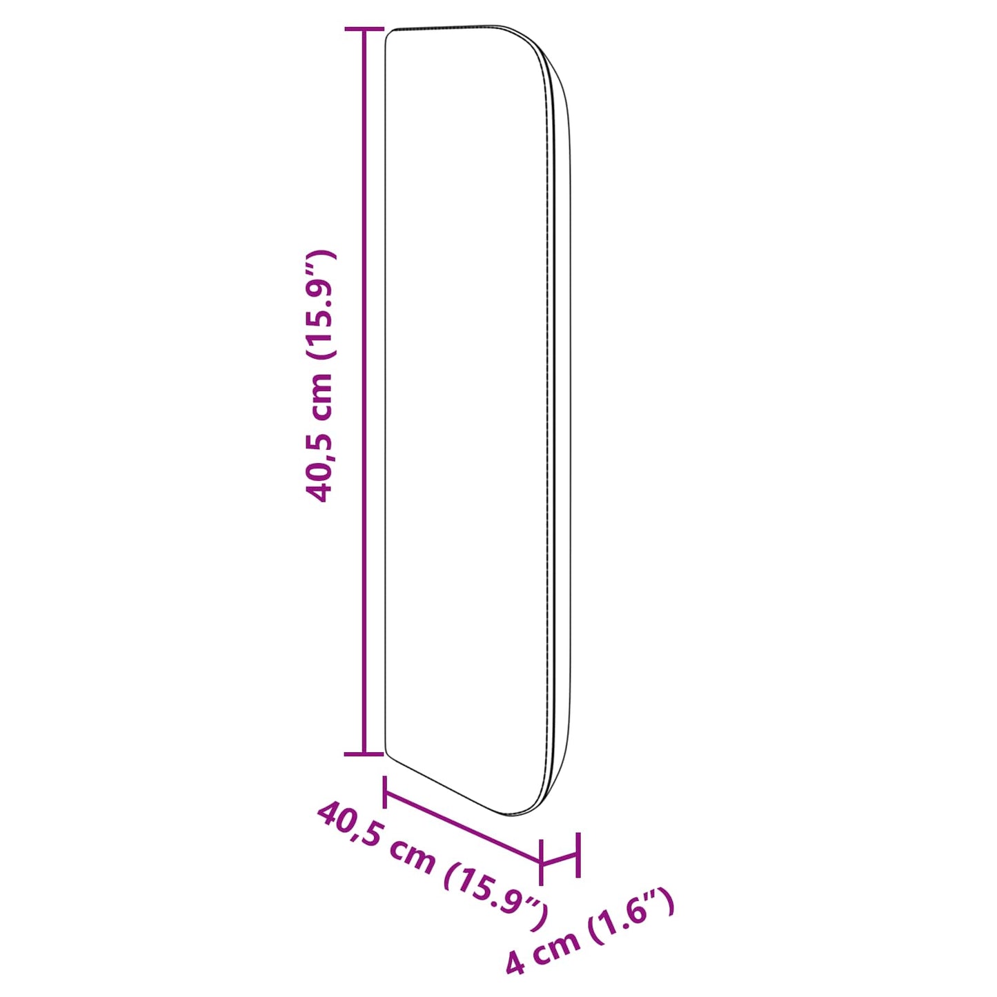 Kopfteil Ohr Hellgrau 40,5 x 40,5 x 4 cm Samt