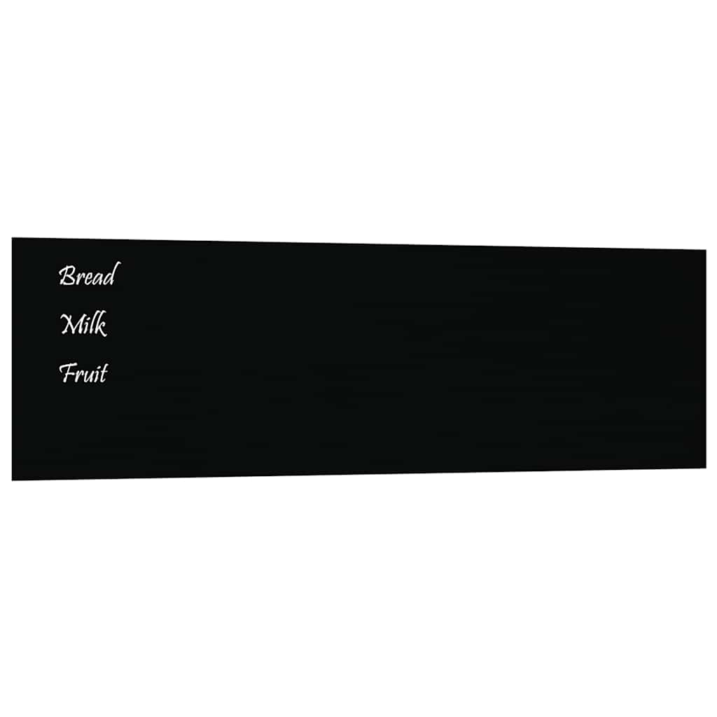 Magnettafel Wandmontage Schwarz 100x30 cm Hartglas