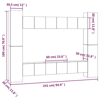 10-tlg. TV-Schrank-Set Grau Sonoma Holzwerkstoff