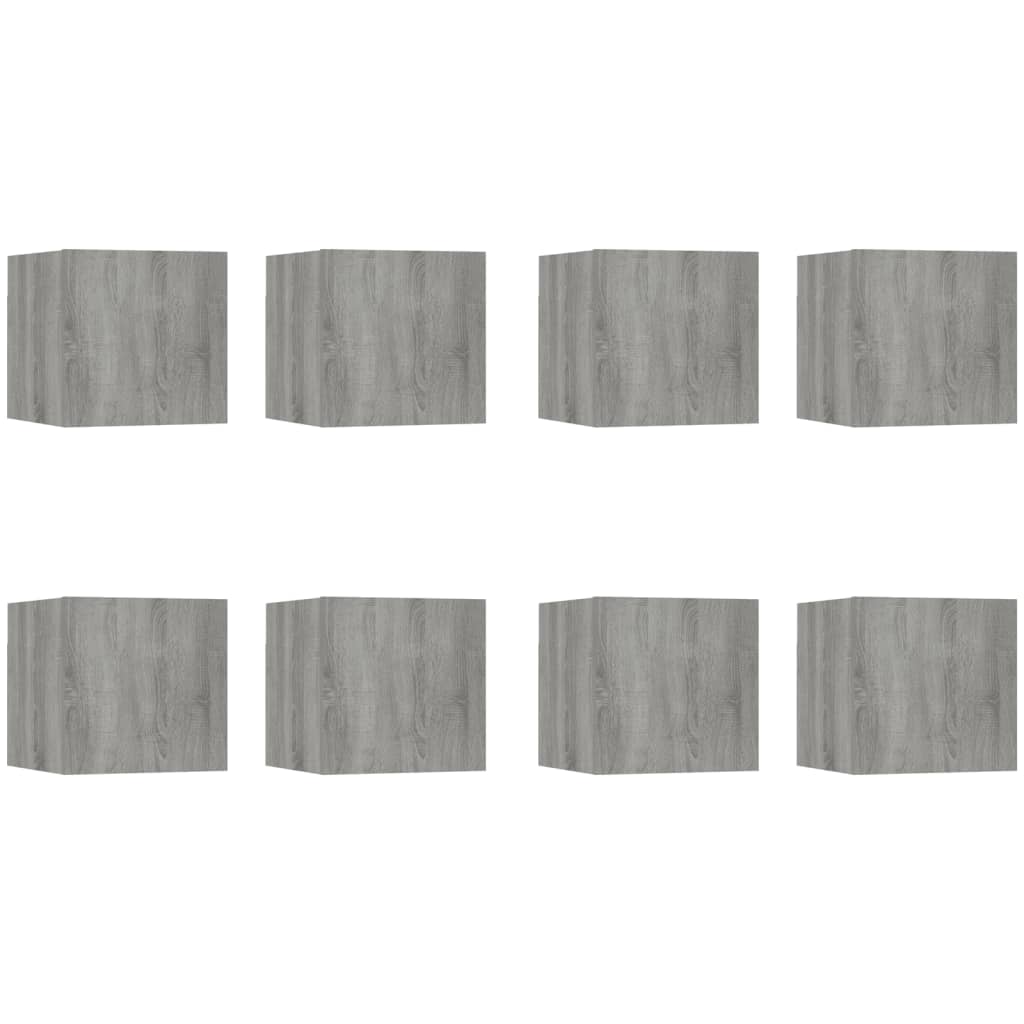 TV-Wandschrank 8 Stk. Grau Sonoma 30,5x30x30 cm