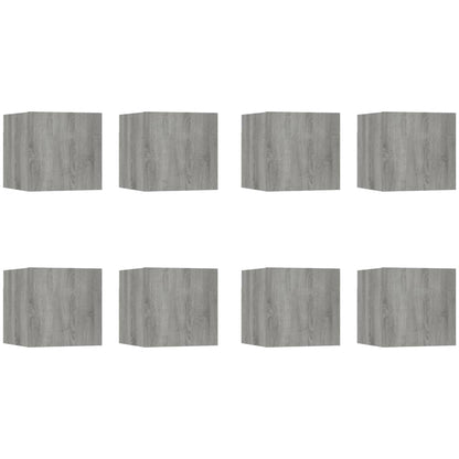 TV-Wandschrank 8 Stk. Grau Sonoma 30,5x30x30 cm
