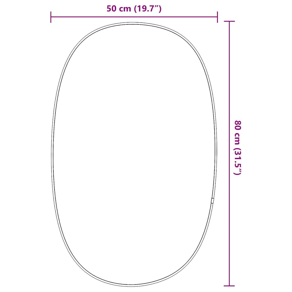 Wandspiegel Silbern 80x50 cm