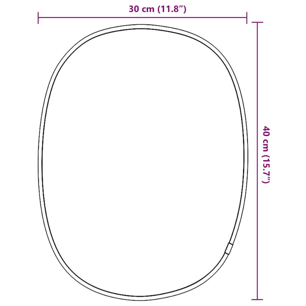 Wandspiegel Schwarz 40x30 cm