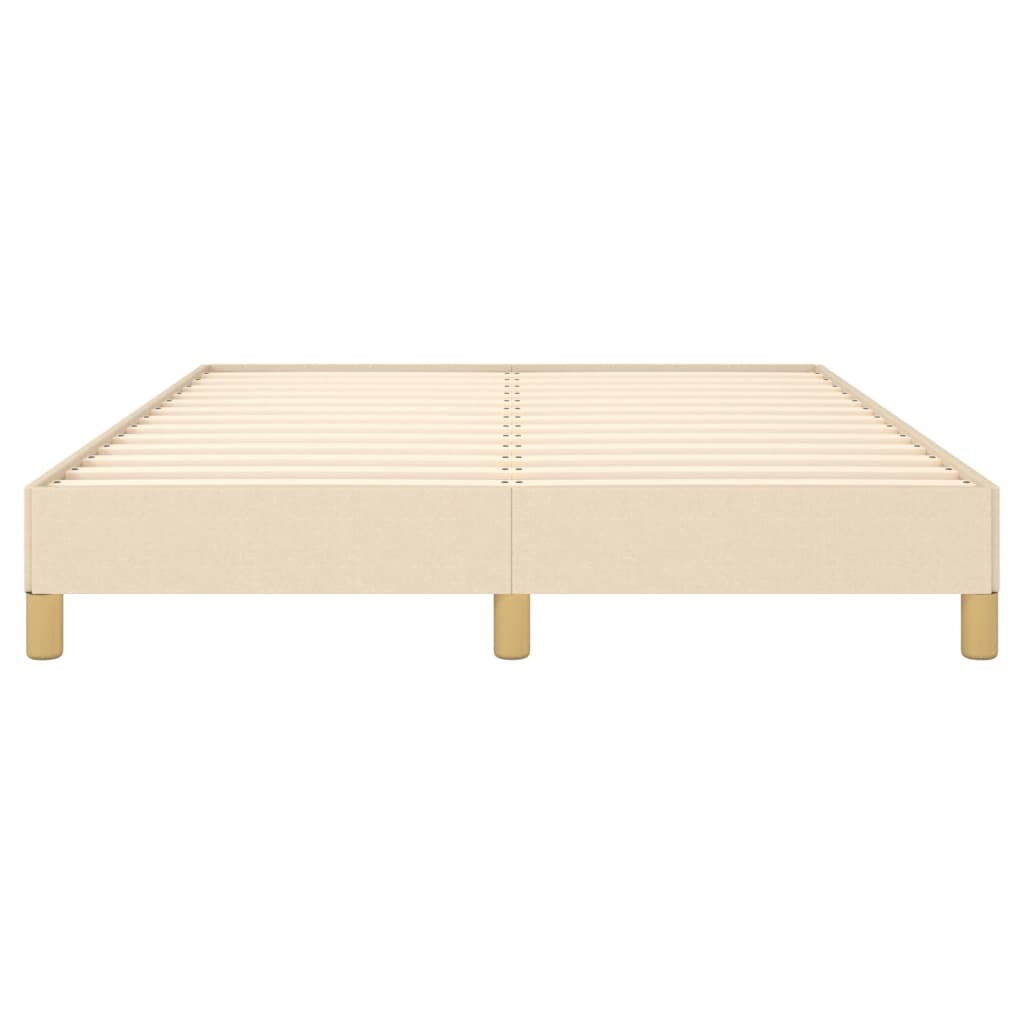 Bettgestell ohne Matratze Creme 140x190 cm Stoff