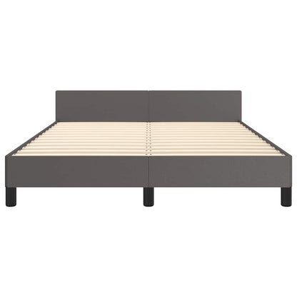 Bettgestell mit Kopfteil ohne Matratze Grau 140x190 cm