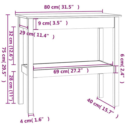 Konsolentisch 80x40x75 cm Massivholz Kiefer