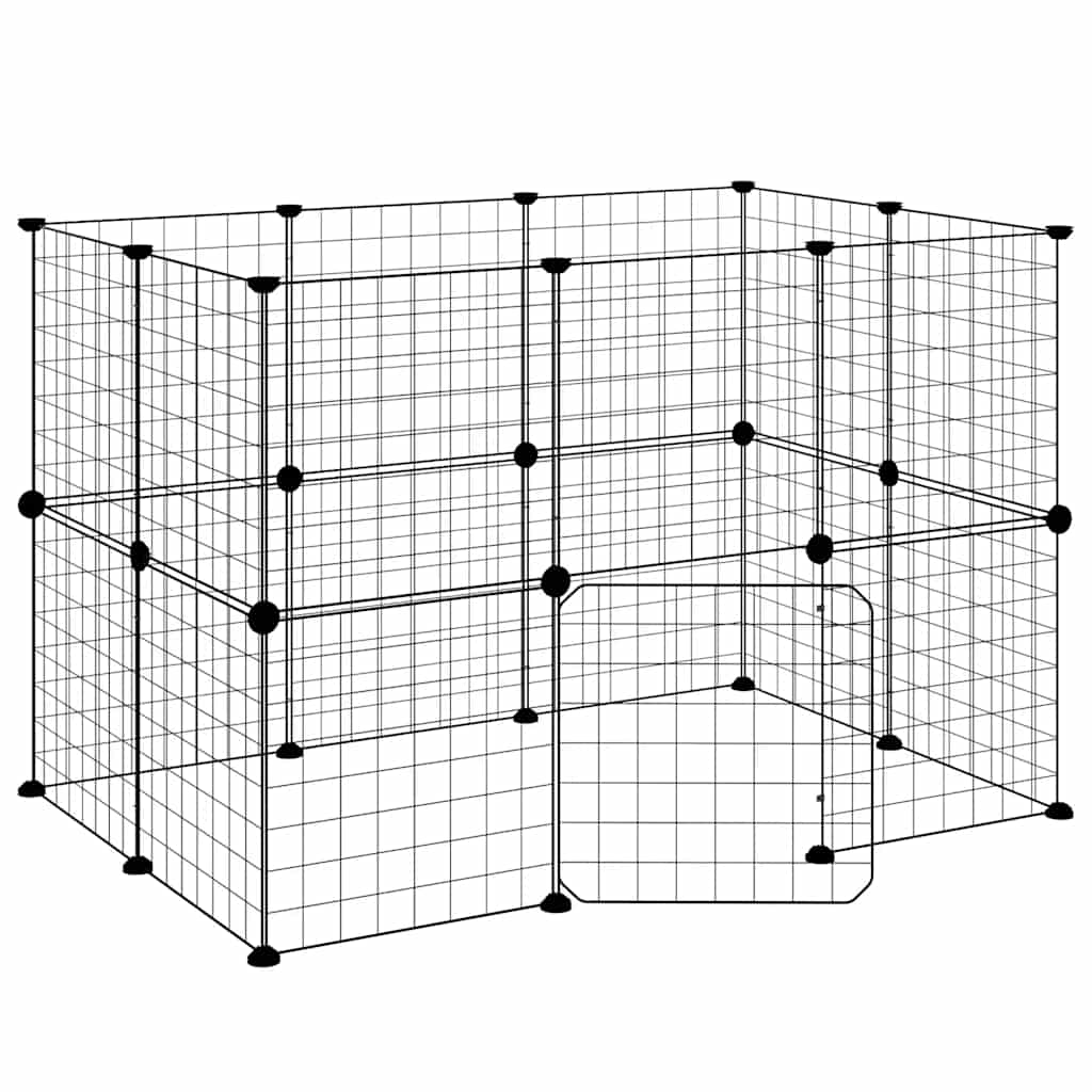 20-tlg. Haustierkäfig mit Tür Schwarz 35x35 cm Stahl