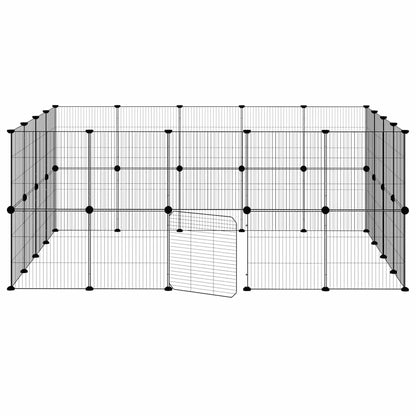 36-tlg. Haustierkäfig mit Tür Schwarz 35x35 cm Stahl