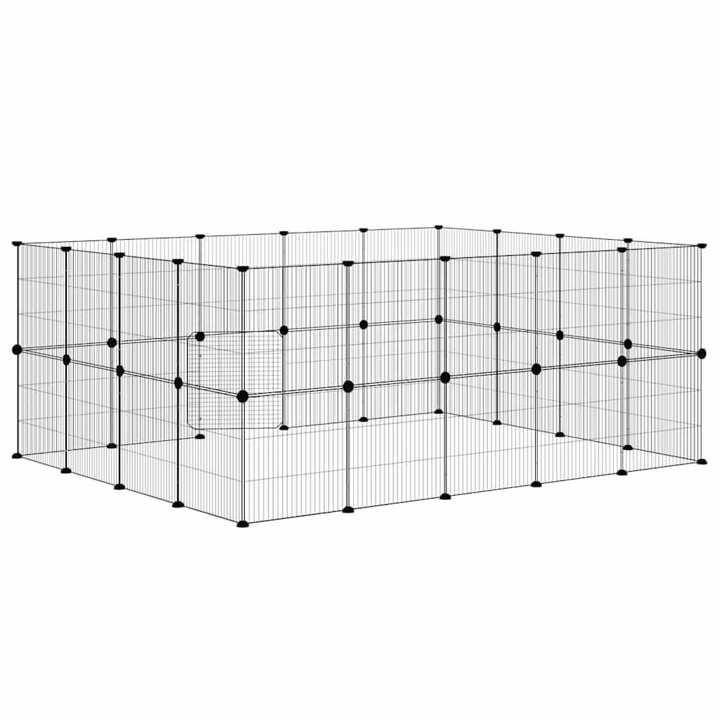 36-tlg. Haustierkäfig mit Tür Schwarz 35x35 cm Stahl