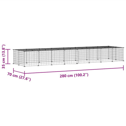 36-tlg. Haustierkäfig mit Tür Schwarz 35x35 cm Stahl