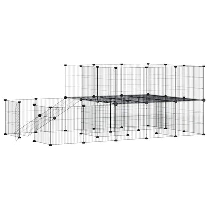 44-tlg. Haustierkäfig mit Tür Schwarz 35x35 cm Stahl