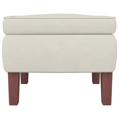 Schaukelstuhl Ohrensessel Creme Samt und Massivholz