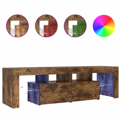 TV-Schrank mit LED-Leuchten Räuchereiche 140x36,5x40 cm