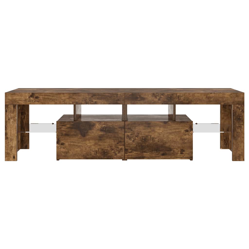 TV-Schrank mit LED-Leuchten Räuchereiche 140x36,5x40 cm