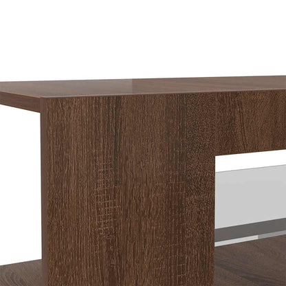 TV-Schrank mit LED-Leuchten Braun Eichen-Optik 90x39x30 cm