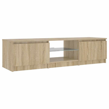 TV-Schrank mit LED-Leuchten Räuchereiche 140x40x36 cm