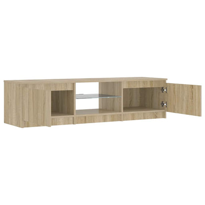 TV-Schrank mit LED-Leuchten Räuchereiche 140x40x36 cm