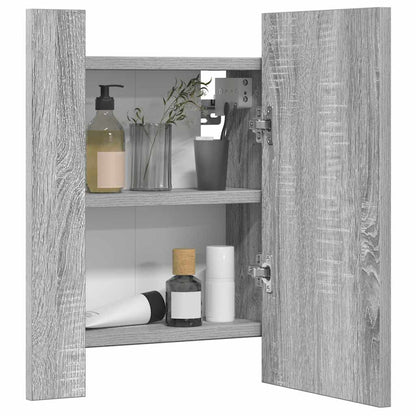 LED-Spiegelschrank Grau Sonoma 40x12x45 cm Holzwerkstoff
