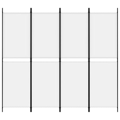 4-tlg. Paravent Weiß 200x180 cm Stoff