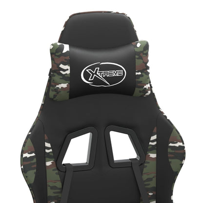 Gaming-Stuhl Drehbar Schwarz und Tarnfarben Kunstleder