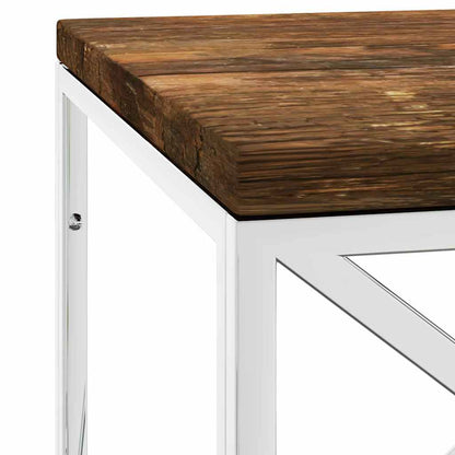 Couchtisch Edelstahl und Altholz Massiv