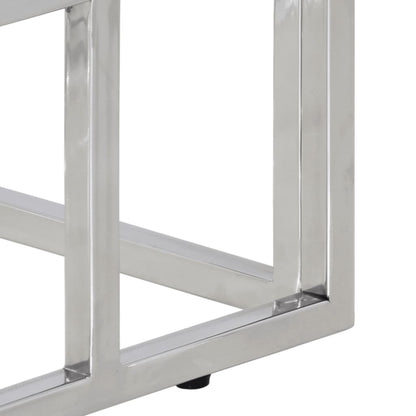 Konsolentisch Silbern Edelstahl und Hartglas