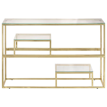 Konsolentisch Golden Edelstahl und Hartglas