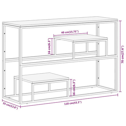 Konsolentisch Silbern Edelstahl und Massivholz