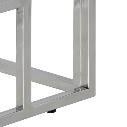 Konsolentisch Silbern Edelstahl und Altholz Massivholz