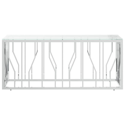 Couchtisch 110x45x45 cm Edelstahl und Glas