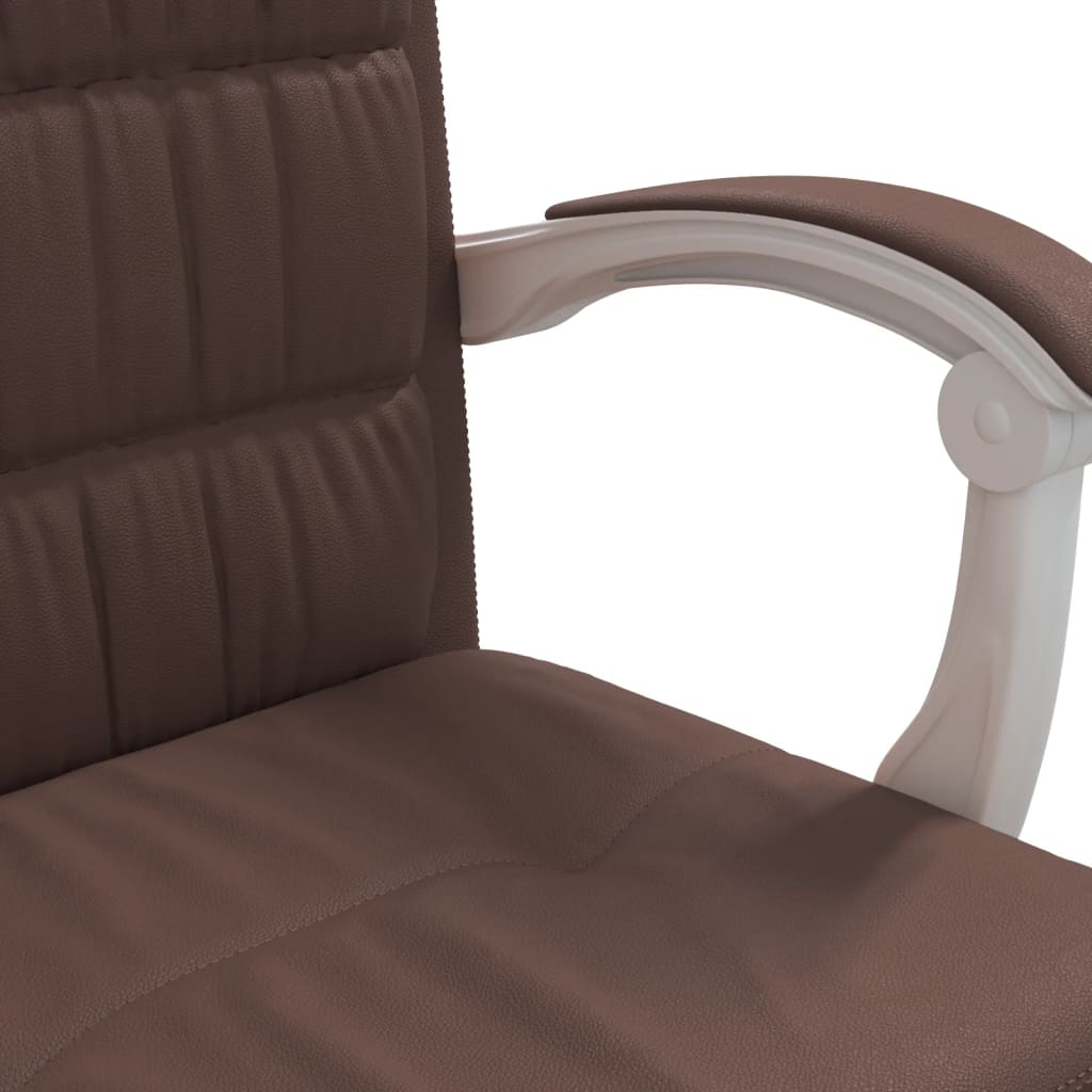 Bürostuhl mit Liegefunktion Braun Kunstleder