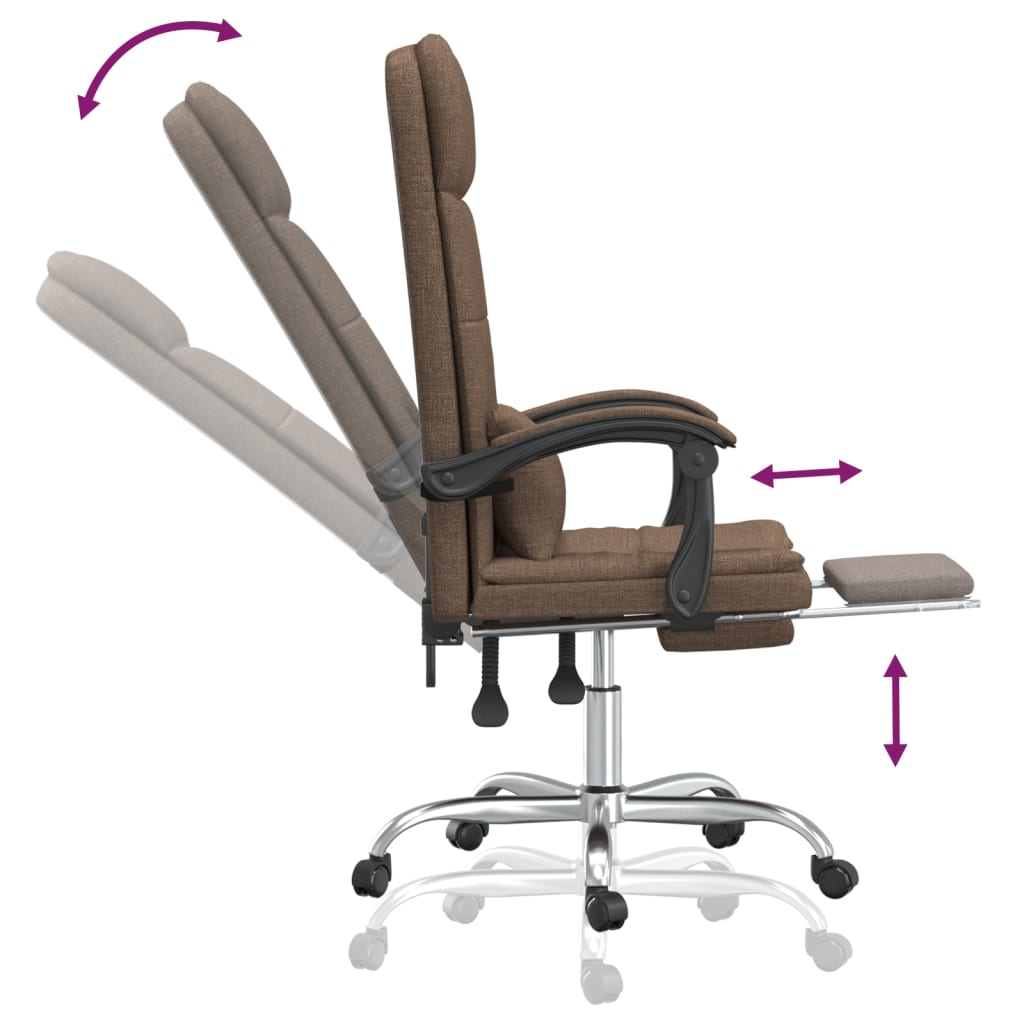 Bürostuhl mit Massagefunktion Braun Stoff