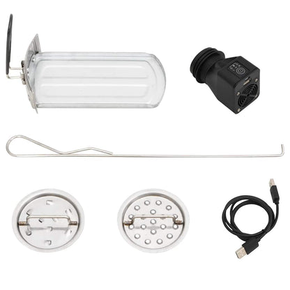 Camping-Holzofen mit USB-Gebläse Silbern 35,5x26x28cm Edelstahl