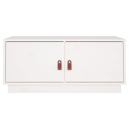 Couchtisch Weiß 80x50x35 cm Massivholz Kiefer