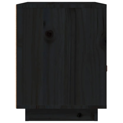 Nachttisch Schwarz 40x34x45 cm Massivholz Kiefer